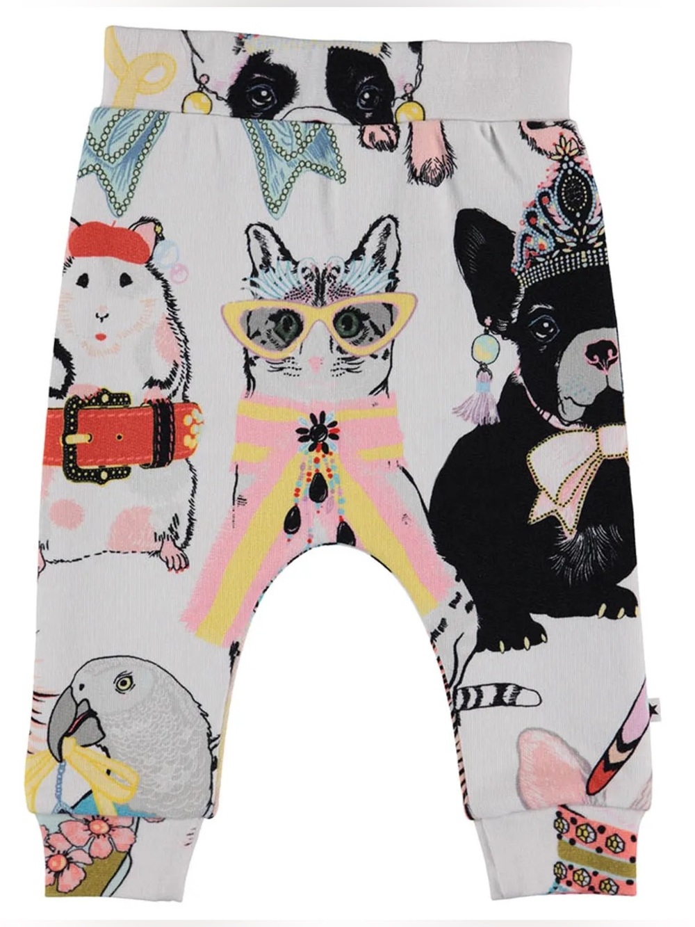 Molo Susse Pants in Dressy Pets Print Size 80